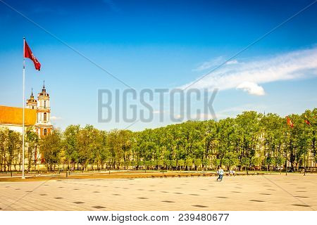 Vilnius, Lithuania, Lukiskes Square And Church Of James And Philip.