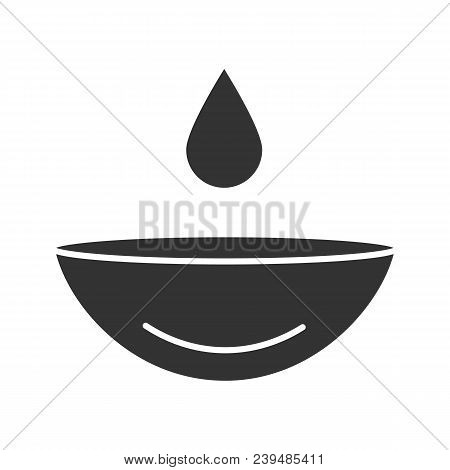 Eye Contact Lens With Drop Glyph Icon. Contact Lenses Rewetting. Silhouette Symbol. Negative Space. 