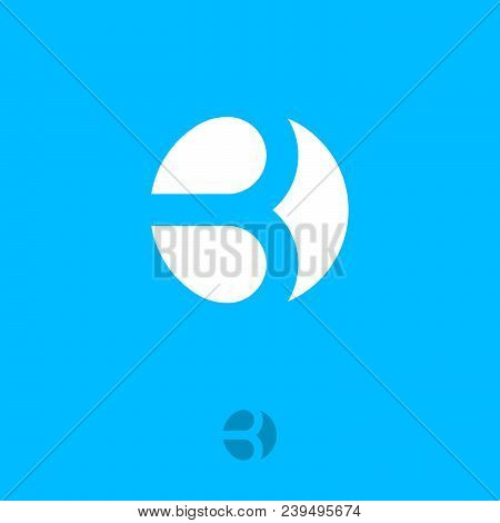 B Letter. B Flat Monogram On A Circle. Typography. Lettering Design.