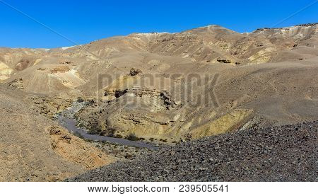Panoramic View On Biggest Canyon In Israel Mizpe Ramon In Negev