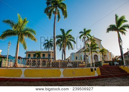 Trinidad, Cuba. Plaza Mayor And Church Of The Holy Trinity