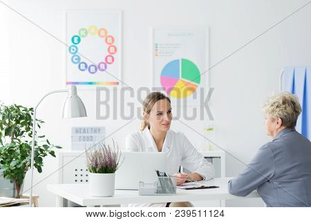 Elderly Woman At Diet Consultation