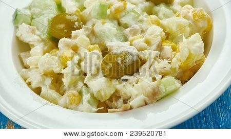Ensalada De Bacalao, Traditional Catalan Salad Close Up