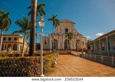 Trinidad, Cuba. Plaza Mayor And Church Of The Holy Trinity