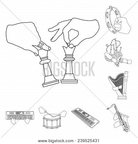 Manipulation By Hands Outline Icons In Set Collection For Design. Hand Movement Vector Symbol Stock 