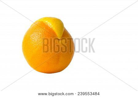 Grapefruit With Mutated Skinisolated On White Background.