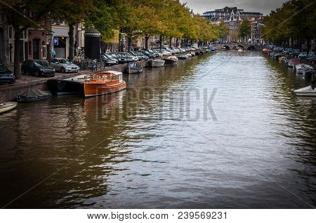 Canal In The Center Of Amsterdam