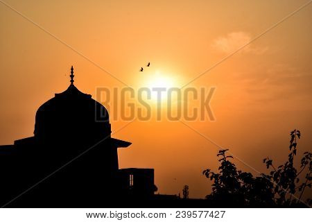 Sunset In Agra City In North India