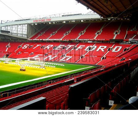 Stretford, Manchester, England, Uk - February 23, 2017 : Inside Manchester United Football Stadium