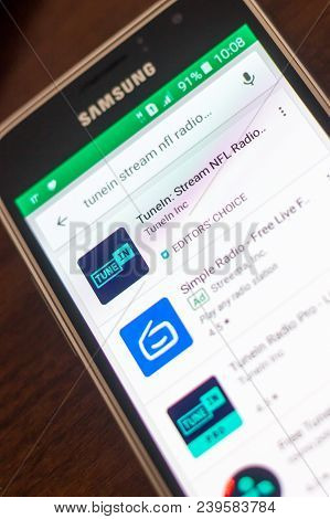 Ryazan, Russia - May 04, 2018: Tunein Icon In The List Of Mobile Apps On The Display Of Cell Phone