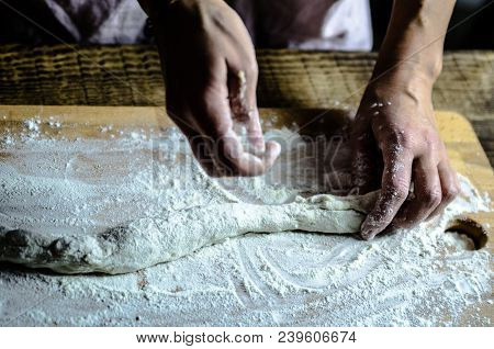 Dough Dainted By The Woman On The Board