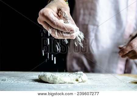 Dough Dainted By The Woman On The Board