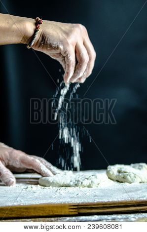 Dough Dainted By The Woman On The Board