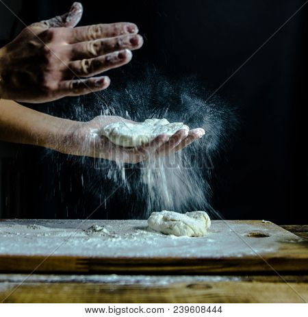 Dough Dainted By The Woman On The Board
