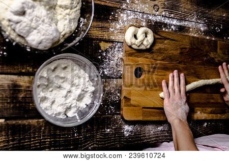 Dough Dainted By The Woman On The Board