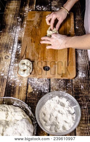 Dough Dainted By The Woman On The Board