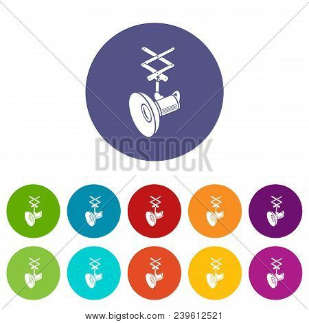 Hanging Professional Flashlight Icon In Simple Style On A White Background