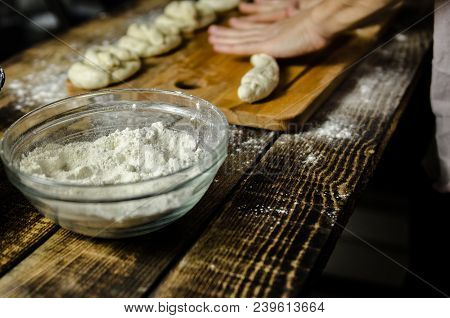 Dough Dainted By The Woman On The Board