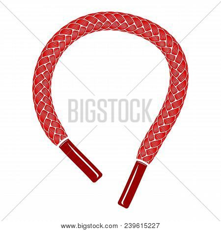 Red Shoelace Icon. Simple Illustration Of Red Shoelace Vector Icon For Web Design Isolated On White 