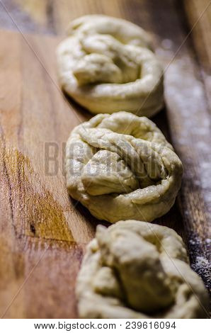 Dough Dainted By The Woman On The Board