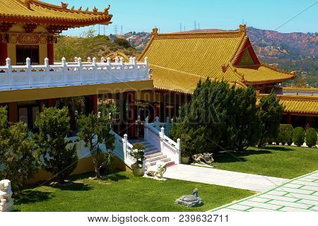 May 6, 2018 In Hacienda Heights, Ca:  Hsi Lai Buddhist Temple Where The Public Receives Spiritual Se