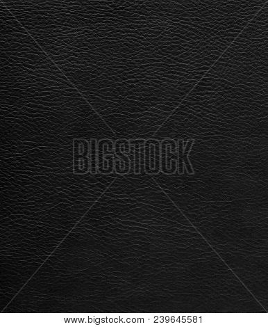 Close Up Of Black Leather Texture Background