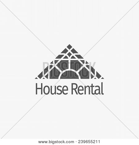 Asian Real Estate Logo Template. Vector Ethnic Ornamental Design For Agency, House And Apartment Ren