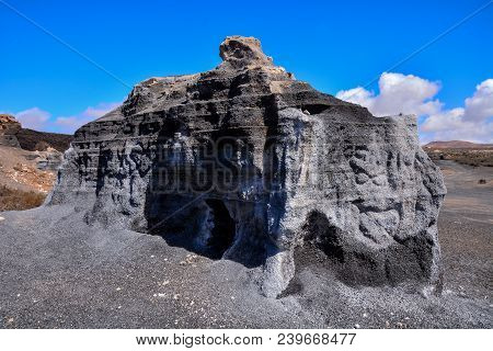 Spanish View Landscape In Lanzarote Tropical Volcanic Canary Islands Spain