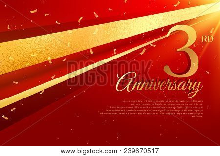3rd Anniversary Celebration Card Template Vector Design