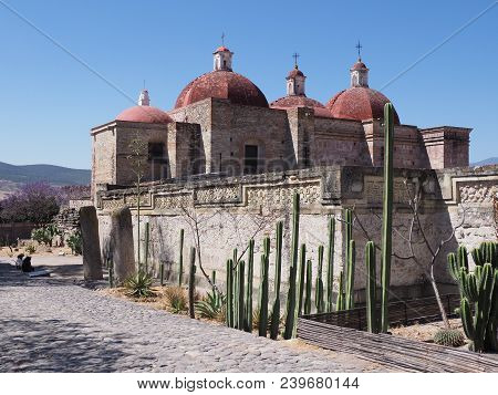 Church Of San Pedro In Mitla City Important Archeological Site Of Zapotec Culture In Oaxaca State At