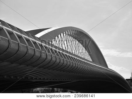 Modern Bridge In Black N White At Prague - Europe