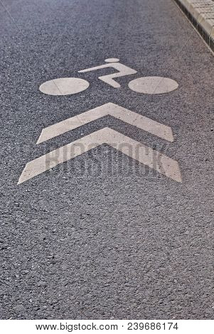 Cyclist Only Stripe - White Ground Sign
