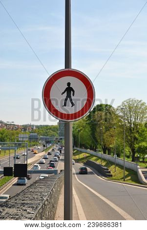No Walk Sign At Prague - Czech Republic