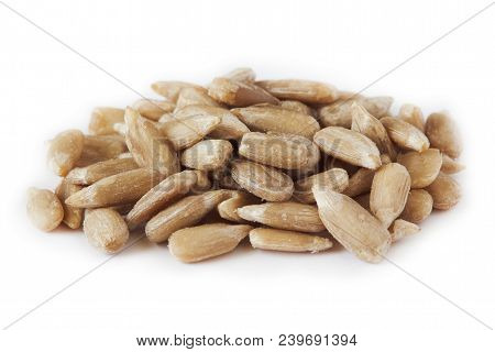Shelled Sunflower Seeds (kernels Only) Isolated On White Background