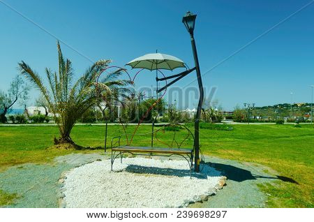 A Bench Of Lovers In The City Of Scalea In Southern Italy