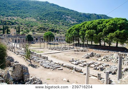 Ancient Efes Efesus City Ruins In Turkey Near Selcuk
