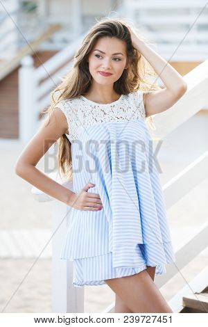 Young Beautiful Smiling Woman. Оutdoor Portrait. Summer
