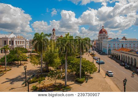 Cienfuegos, Cuba: The Cuban View Of The City From The Top. Municipality, City Hall, Government Palac