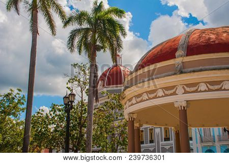 Cienfuegos, Cuba: View Of Parque Jose Marti Square In Cienfuegos, Cuba. The Municipality And The Rot