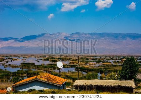 Beautiful Green Landscape From The Coast Of Eber Lake In Afyon Province