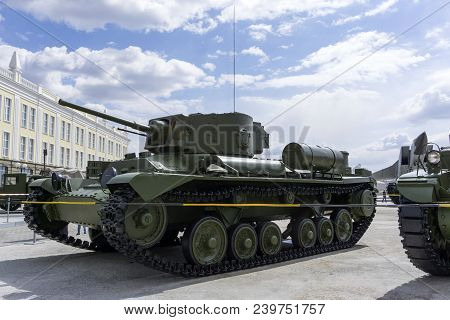 Verkhnyaya Pyshma, Russia - May 01, 2018: British Infantry Tank Mk.iii Valentine In The Museum Of Mi