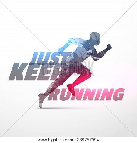 Running Person Mde With Made With Grunge With Light Effect