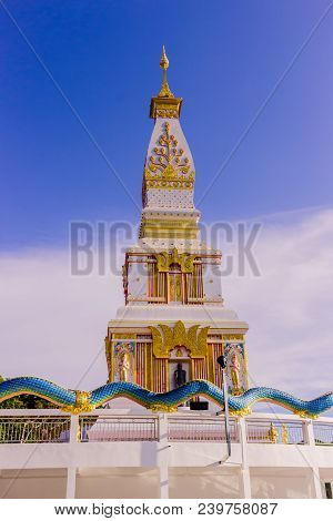Thai Buddhist Pagoda At Doi Thepnimit Temple On Patong Hilltop. It Is The Newest Landmark For Touris