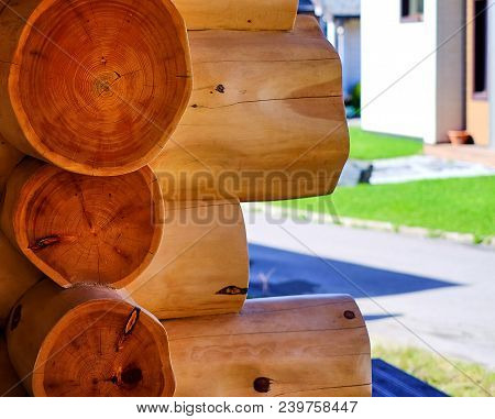 Wooden Plank Wall Made Of Natural Wood Treated With Anti-rotting Agent
