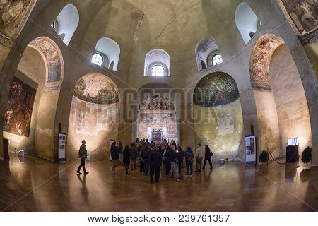 Milan, Italy - April 15: Interior Of Basilica Of San Lorenzo On April 15, 2018 In Milan