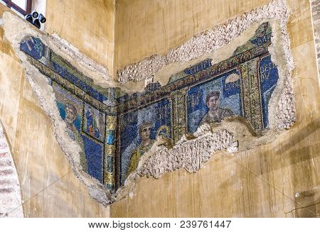 Milan, Italy - April 15: Mosaic In Basilica Of San Lorenzo On April 15, 2018 In Milan