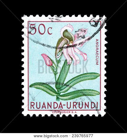 Ruanda-urundi - Circa 1953 : Cancelled Postage Stamp Printed By Ruanda Urundi, That Shows Comet Orch