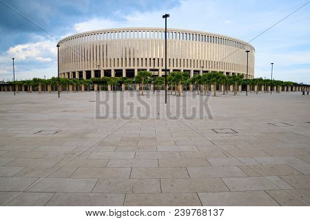 Krasnodar, Russia - June 06, 2017: Krasnodar Stadium In The City Of Krasnodar. The Architecture Of T