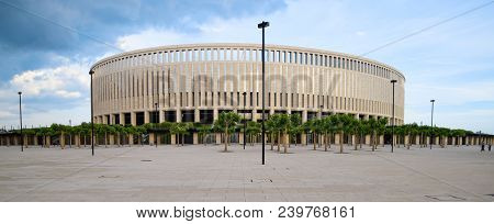 Krasnodar, Russia - June 06, 2017: Krasnodar Stadium In The City Of Krasnodar. The Architecture Of T