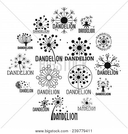 Dandelion Logo Icons Set. Simple Illustration Of 16 Dandelion Logo Vector Icons For Web